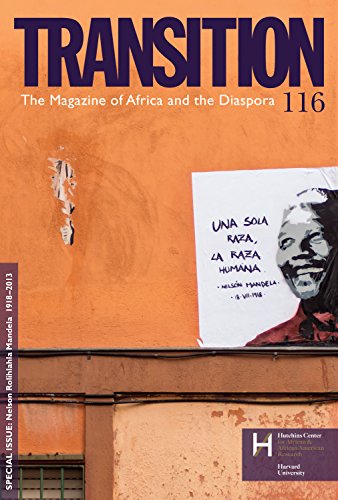 Magazine cover with orange textured wall, Mandela portrait, and text.
