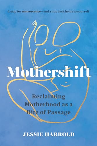 Book cover with a blue watercolor background and a gold line drawing of figures.