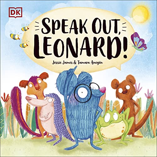 Book cover: "Speak Out, Leonard!" featuring illustrated animals and text.