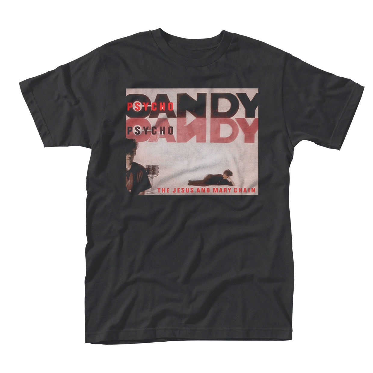 Black t-shirt with album cover art for The Jesus and Mary Chain.