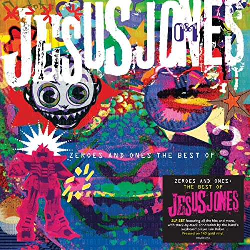 Jesus Jones “Zeroes And Ones” album cover, colorful and abstract art.