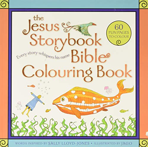 Cover of "Jesus Storybook Bible Colouring Book" with fish illustration.
