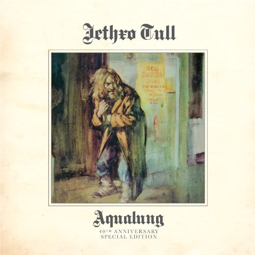 Jethro Tull’s “Aqualung” vinyl album cover: a painted man leaning against a wall.