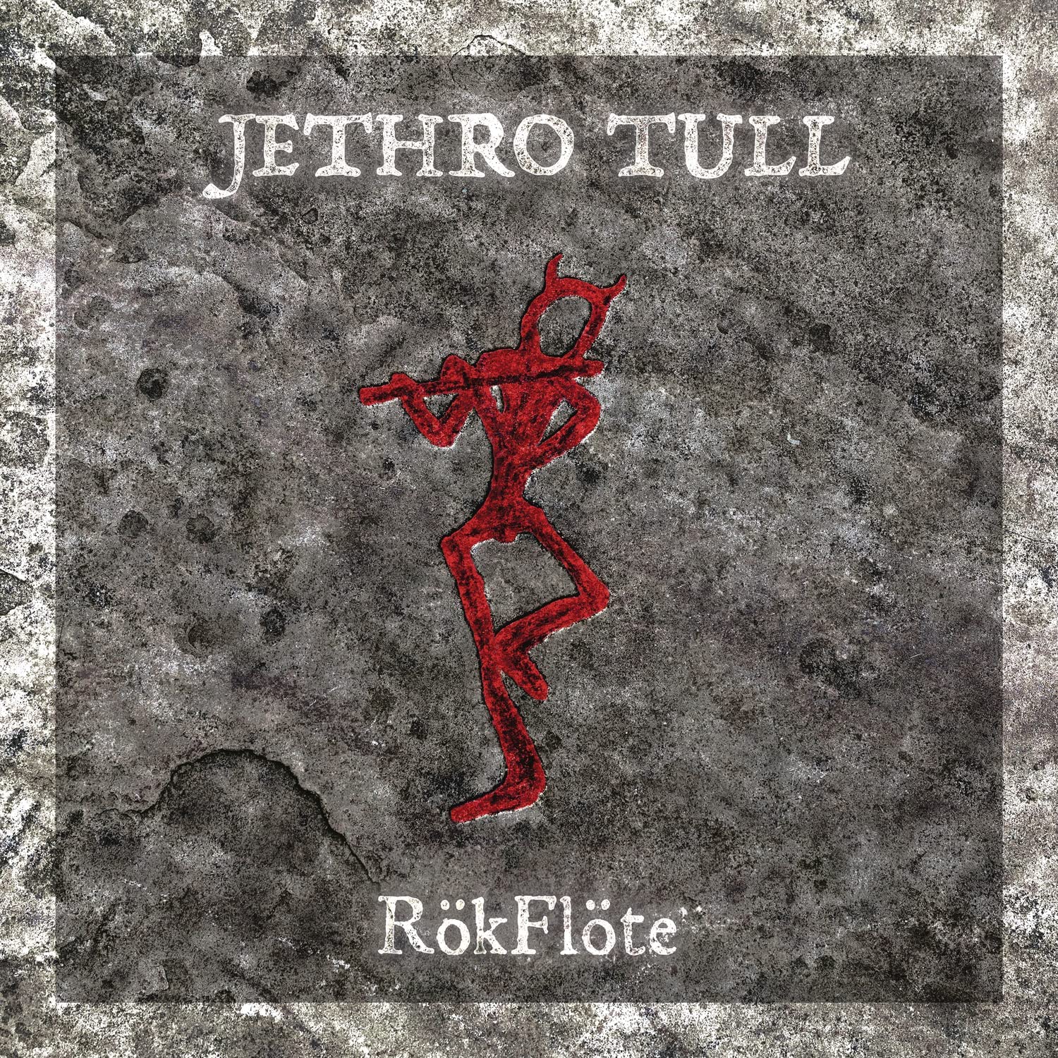 Jethro Tull album cover featuring a red horned figure playing a flute on stone.