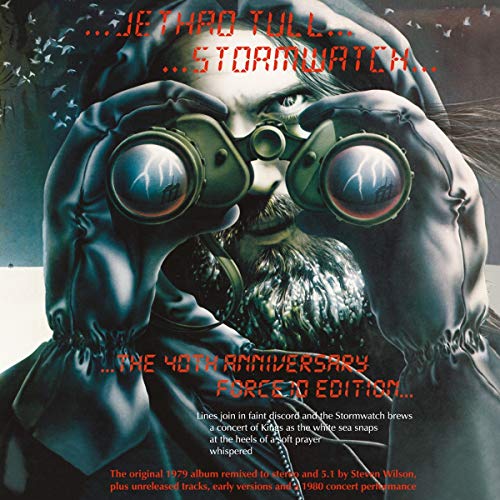 Vinyl album cover featuring a man with binoculars and a beard.