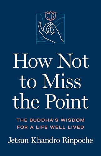Book cover with white text, a hand holding a lotus flower, and dark blue background.