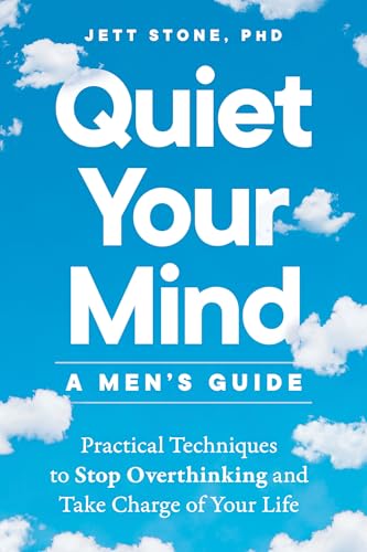 Book cover: "Quiet Your Mind" with white text on a blue, cloudy background.