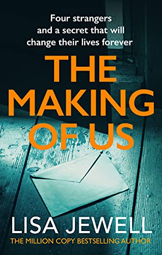 Book cover for The Making of Us by Lisa Jewell showing an envelope on floor.