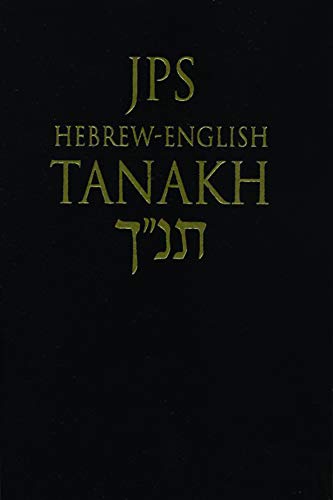 Black book cover with gold text reading JPS HEBREW-ENGLISH TANAKH and Hebrew characters.