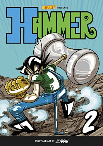 Comic book cover: boy with oversized hammer, volume 2.
