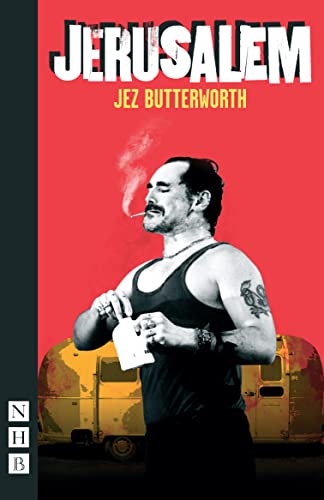 Book cover featuring a man smoking in front of a trailer on red background.