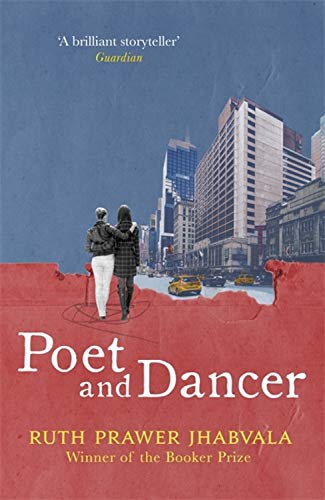 Book cover: two figures seen from behind, city skyline, red background.