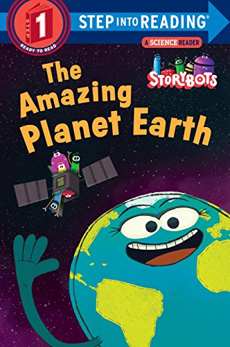 Book cover featuring a cartoon Earth, a satellite, and StoryBots characters.