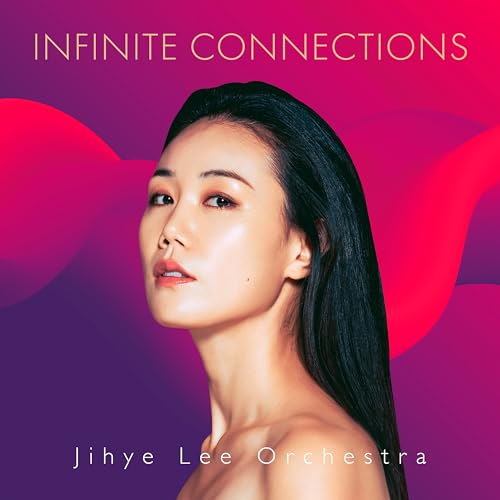 CD cover: portrait of Jihye Lee with abstract pink and purple shapes.