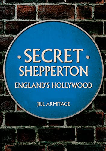 Blue circular plaque with white text: "Secret Shepperton: England's Hollywood".