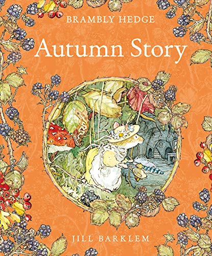 Book cover: “Autumn Story” with illustrated mice in a woodland scene.