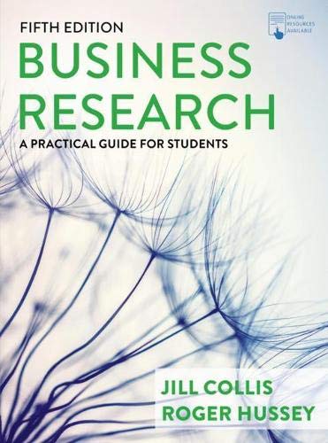 Book cover: "Business Research" fifth edition by Collis and Hussey.