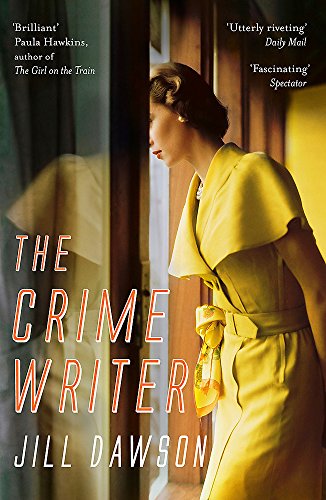 Book cover: woman in yellow dress looking into a dimly lit room.