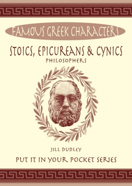 Book cover featuring a bearded Greek philosopher's bust encircled by a laurel wreath.