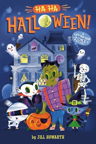 Colorful cover of a children’s Halloween joke book with monster characters.