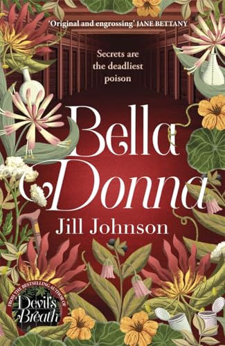 Book cover: "Bella Donna" by Jill Johnson, with floral illustrations.