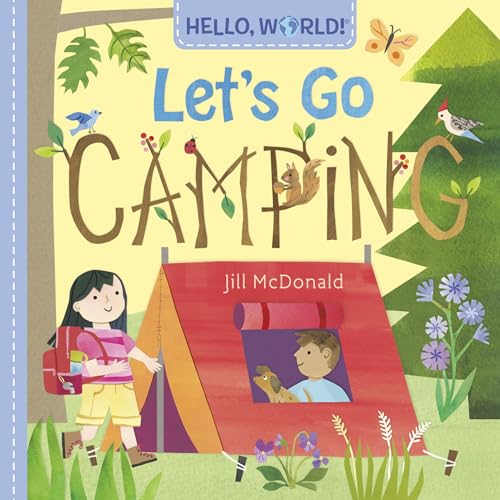 Children’s book cover depicting a girl, tent, and forest scene.