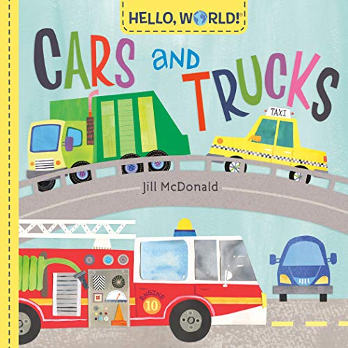 Book cover with colorful illustrations of various cars and trucks.