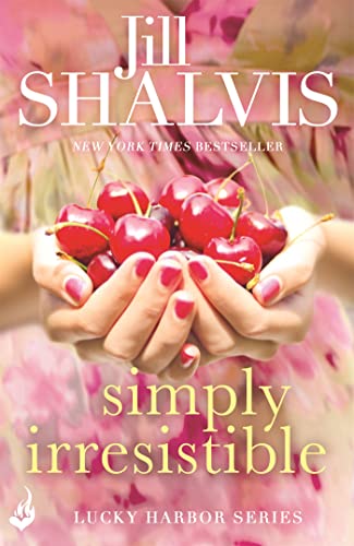Book cover with hands holding bright red cherries against a pink floral background.