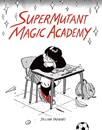 Book cover: a tired student at a desk with school supplies.