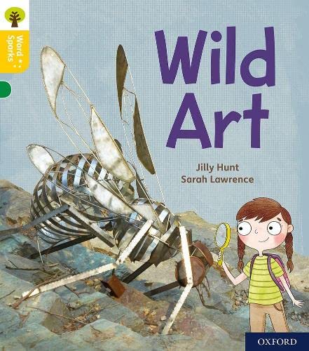 Book cover: “Wild Art” depicts a metal insect and a girl with a magnifying glass.