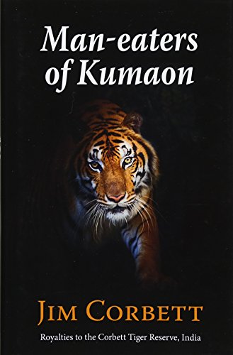 Book cover: "Man-Eaters of Kumaon" featuring a tiger’s face.
