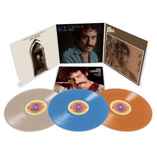 Jim Croce vinyl set with open gatefold cover and three colored vinyl records.