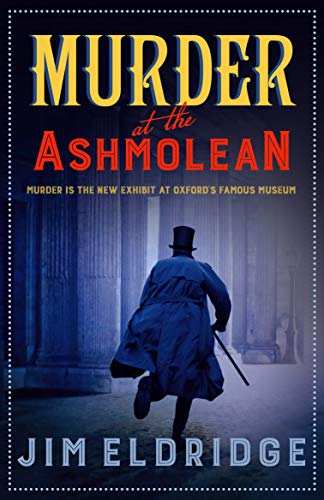 Book cover: man in coat running towards museum columns.