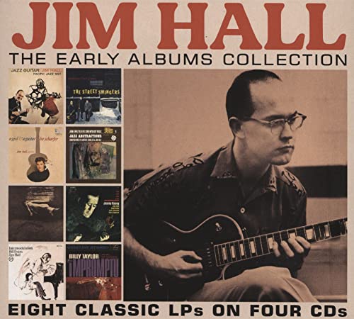Jim Hall album cover featuring a portrait of the jazz guitarist with his guitar.