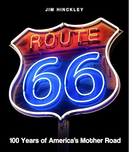 Neon “Route 66” sign against a dark background, book cover.