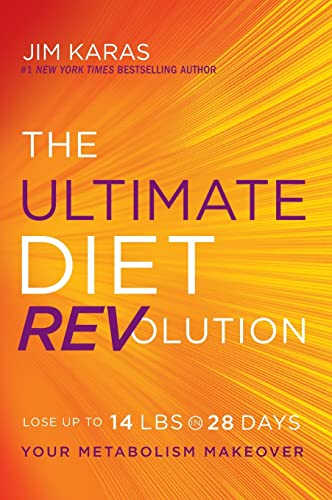 Book cover with orange and yellow rays, title "The Ultimate Diet Revolution".