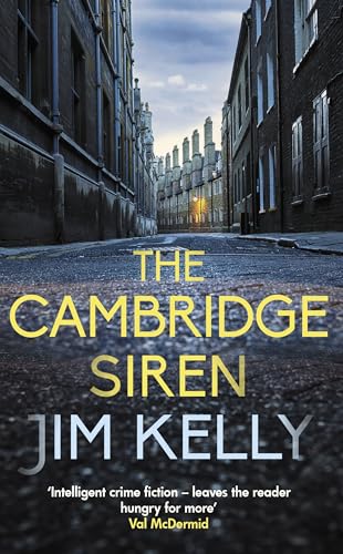 Book cover: “The Cambridge Siren” with a shadowy street scene.