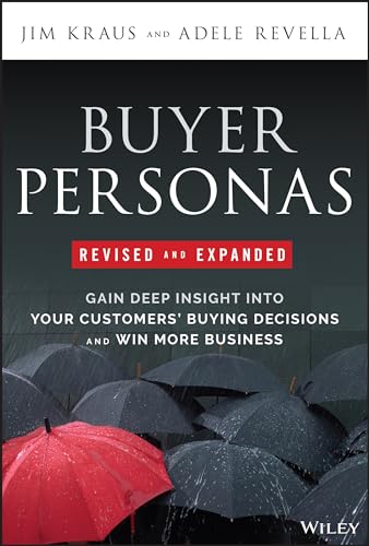 Book cover: "Buyer Personas" with image of umbrellas in rain.