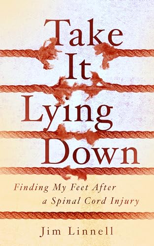 Book cover: "Take It Lying Down" with rope imagery and red text.