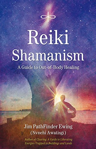 Book cover: "Reiki Shamanism" with a silhouetted figure meditating.