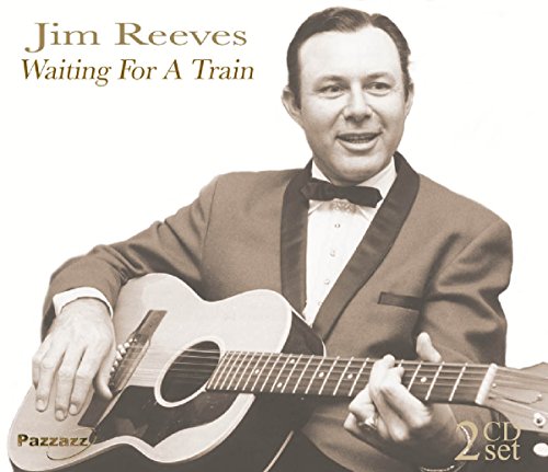 Jim Reeves portrait with guitar, album cover for "Waiting For A Train.