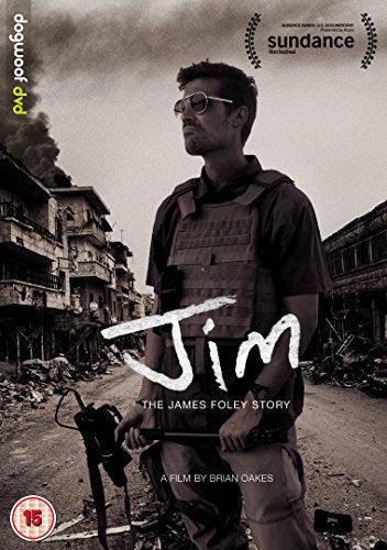 DVD cover for “Jim: The James Foley Story” featuring a man with a camera.