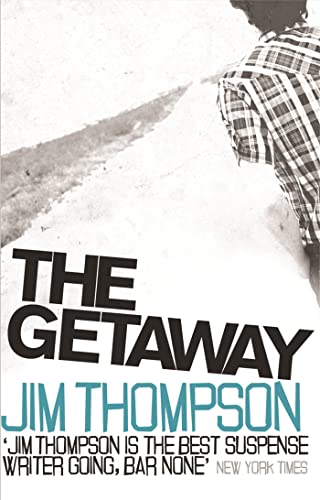 Black and white book cover with man in plaid shirt on a road.