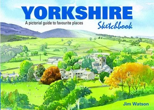 Watercolor sketchbook cover depicting a Yorkshire village and rolling hills.