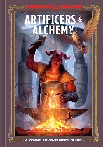 Dungeons & Dragons book cover featuring a horned artificer and an owl.