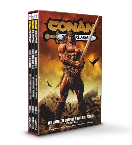 Slipcase set of three "Conan the Barbarian" graphic novels with cover art.