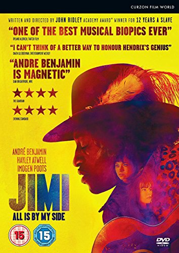 DVD cover for "Jimi: All Is By My Side" with a man holding a guitar.
