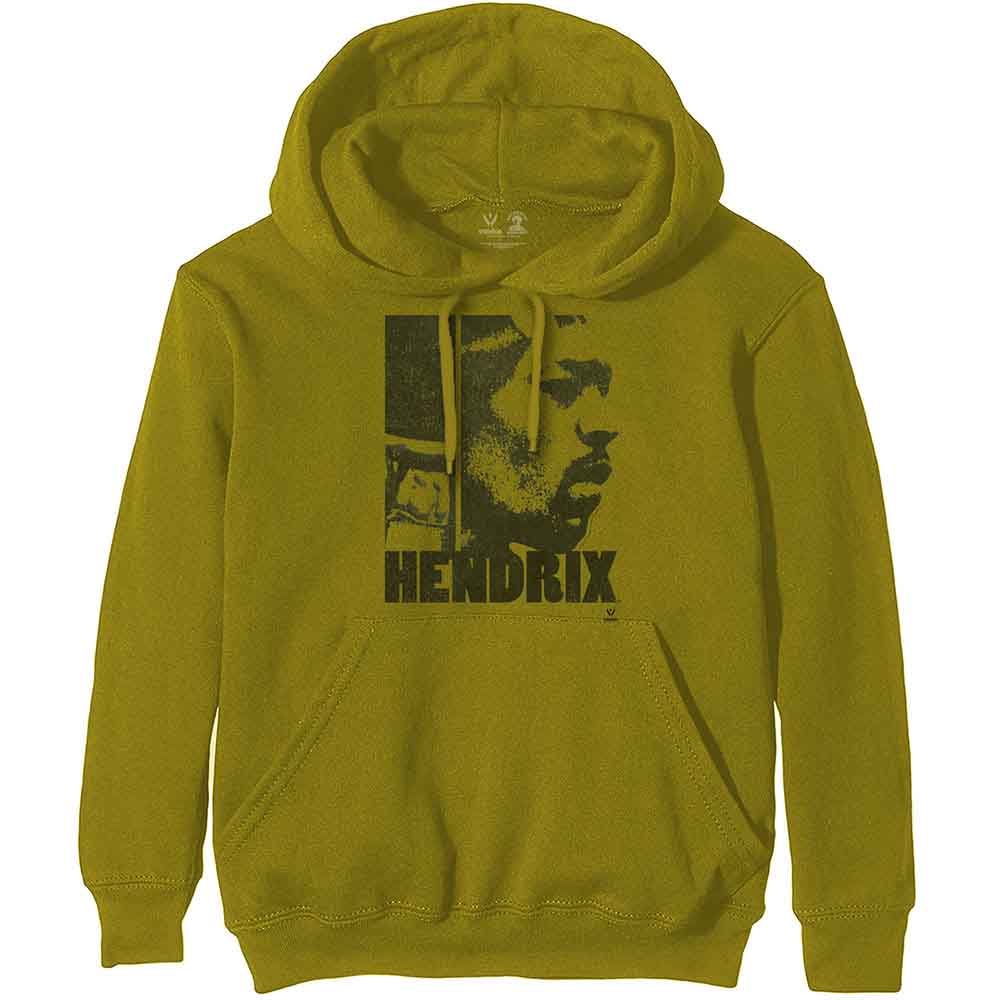 Dark pullover hoodie featuring Jimi Hendrix portrait with “Let Me Live” text.
