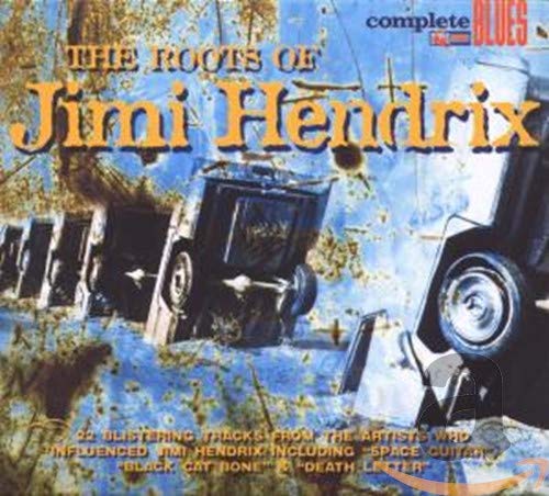 CD cover for "The Roots of Jimi Hendrix" with vintage car imagery.