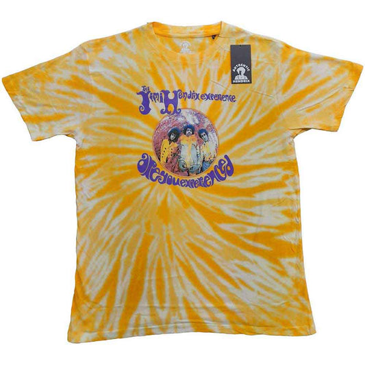 Tie-dye Jimi Hendrix t-shirt, large size, featuring album artwork.